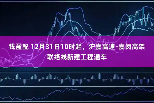 钱盈配 12月31日10时起，沪嘉高速-嘉闵高架联络线新建工程通车
