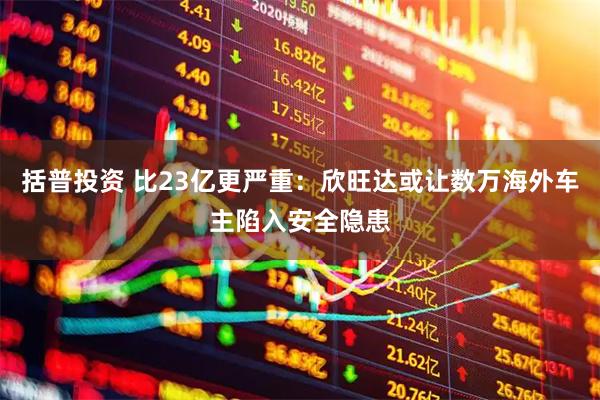 括普投资 比23亿更严重：欣旺达或让数万海外车主陷入安全隐患